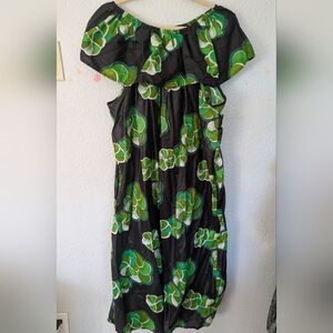 Vintage Psychedelic Floral Cotton Midi Dress